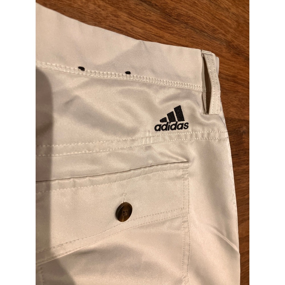 Adidas Climalite Mens Golf Pants Khaki Tan Straight Leg Trousers 34x32 - Picture 3 of 8